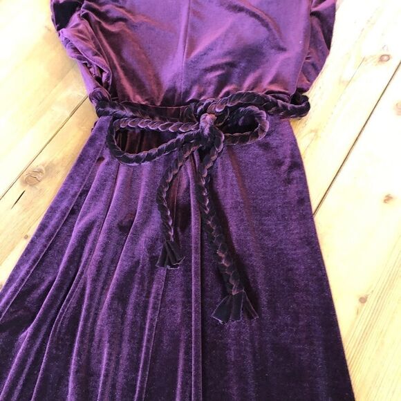 Misa Los Angeles Caroline Burgundy/Wine Velvet Wrap V neck Dress Size Medium NWT - Picture 10 of 14